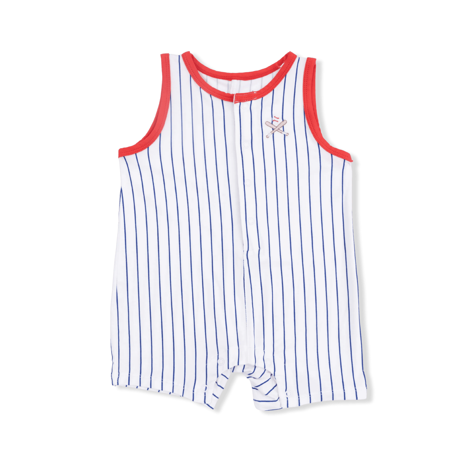 Angel Dear Baseball Stripe - Sleeveless Shortie Romper - 