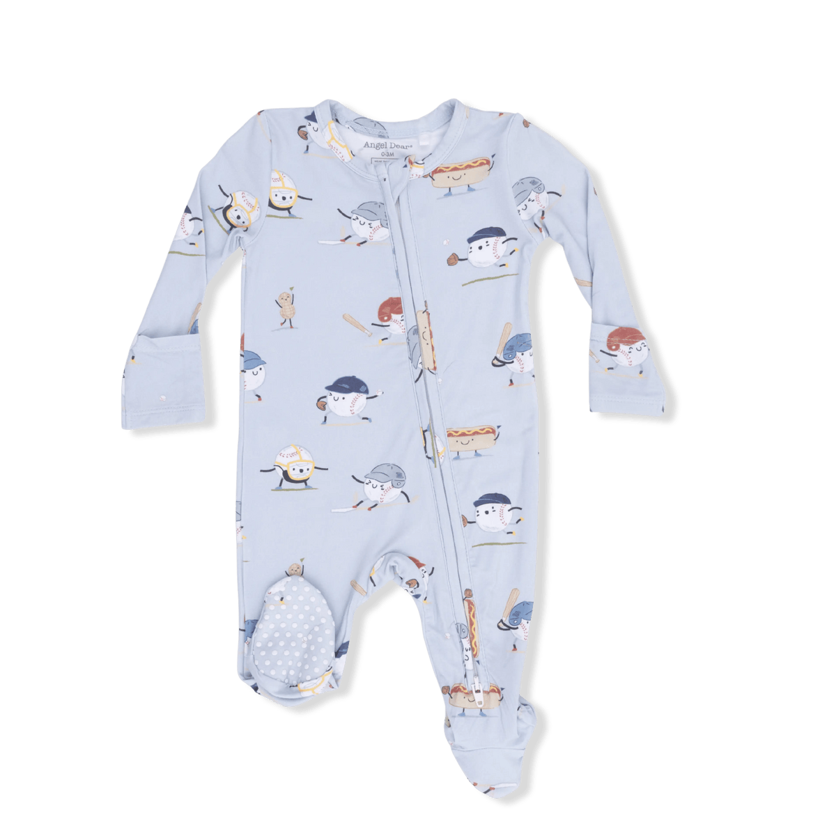 Angel Dear Baseballs Playing Baseball - 2 Way Zipper Footie - 