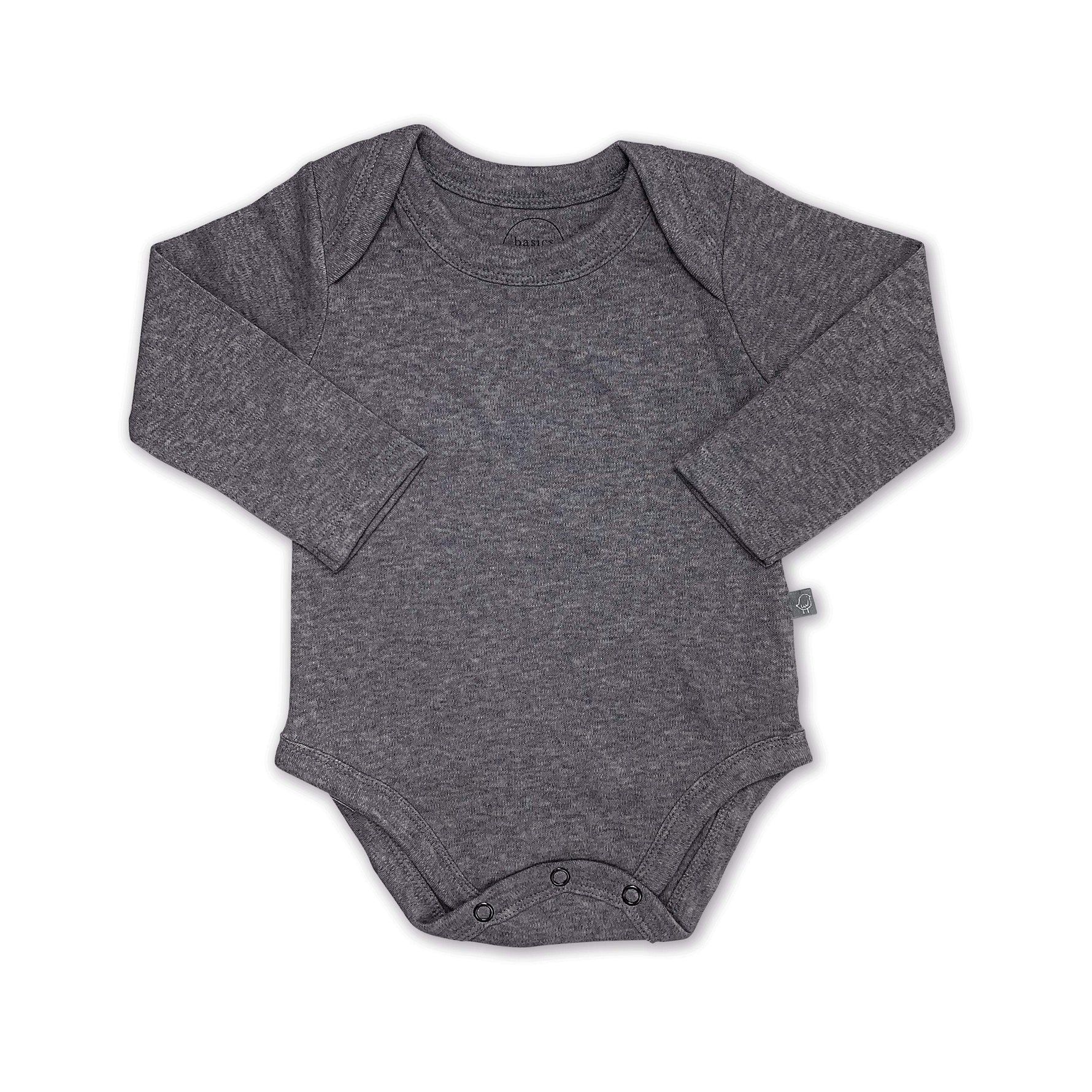 basics long bodysuit | charcoal - Sleeve, White, Infant bodysuit, Baby & Toddler Clothing, Grey | Everetts Place