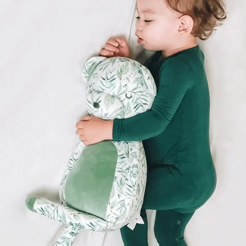 Basil Bear Mint Plush Snuggle Buddy with Soft Fabric for Infants - Everetts Place