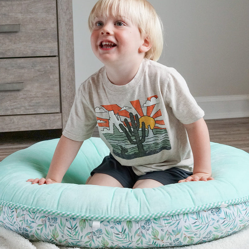 Basil Mint Floor Cushion Goosewaddle® | Newborn Baby Blankets Toys Teethers Bibs & More