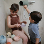 Mushie Bath Rinse Cup for Kids with Textured Grip and Controlled Water Stream - 