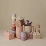 Mushie Bath Rinse Cup for Kids with Textured Grip and Controlled Water Stream - 