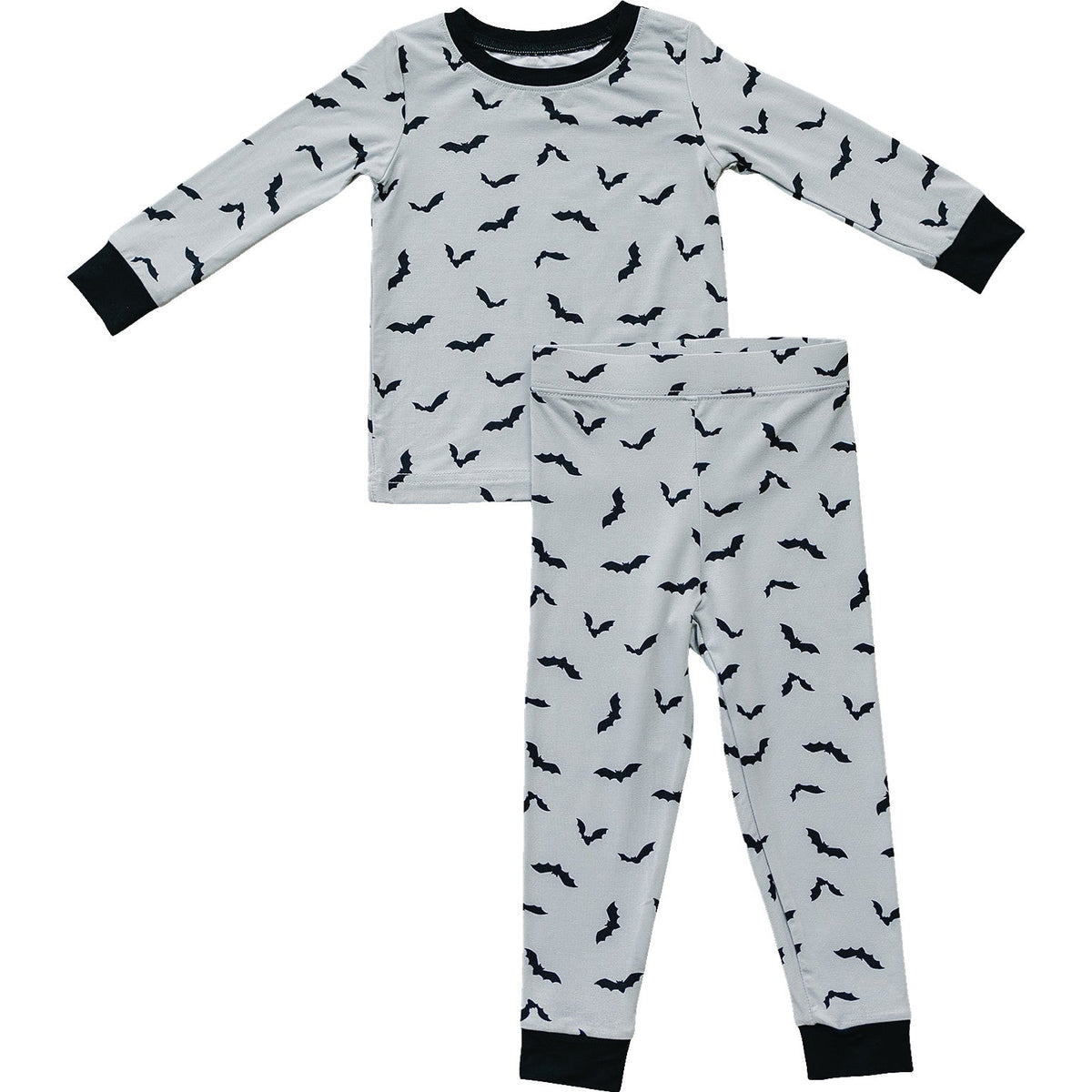 Mebie Baby Bats Bamboo Cozy Sleepwear Set With Halloween Bat Print For Toddlers And Kids - 