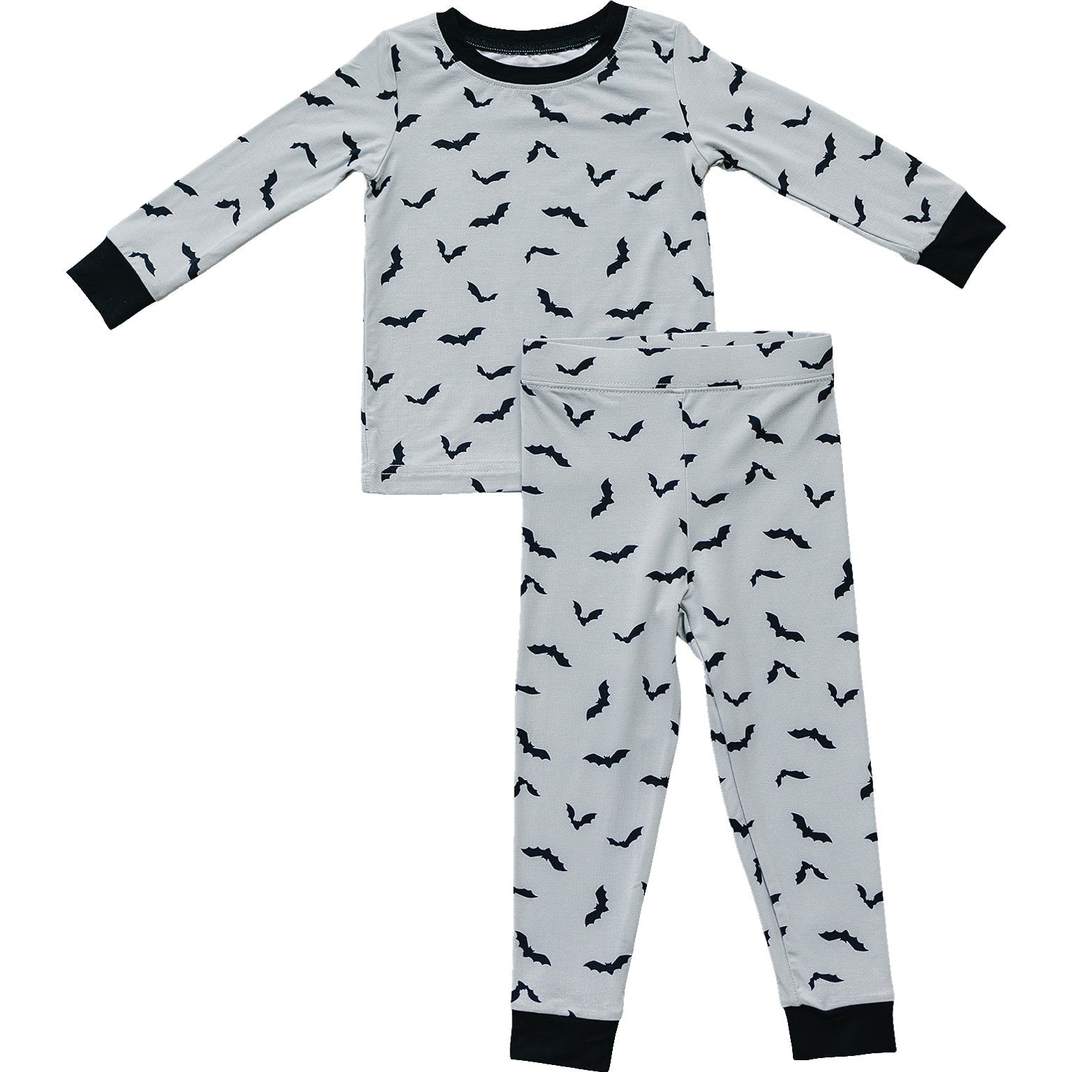 Mebie Baby Bats Bamboo Cozy Sleepwear Set With Halloween Bat Print For Toddlers And Kids - 