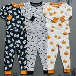 Mebie Baby Bats Bamboo Cozy Sleepwear Set With Halloween Bat Print For Toddlers And Kids - 