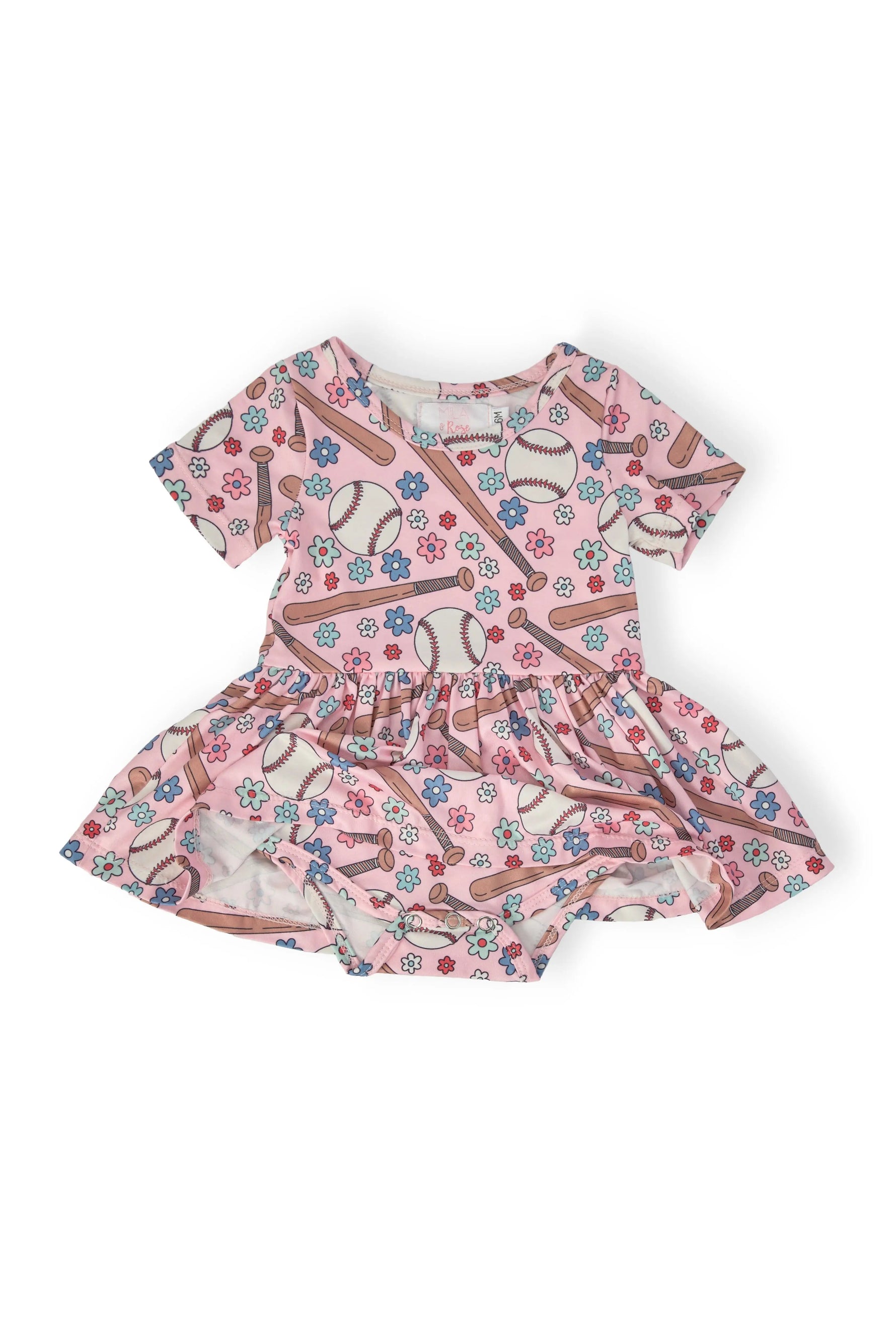 Mila & Rose ® Batter Up S/S Twirl Bodysuit - 