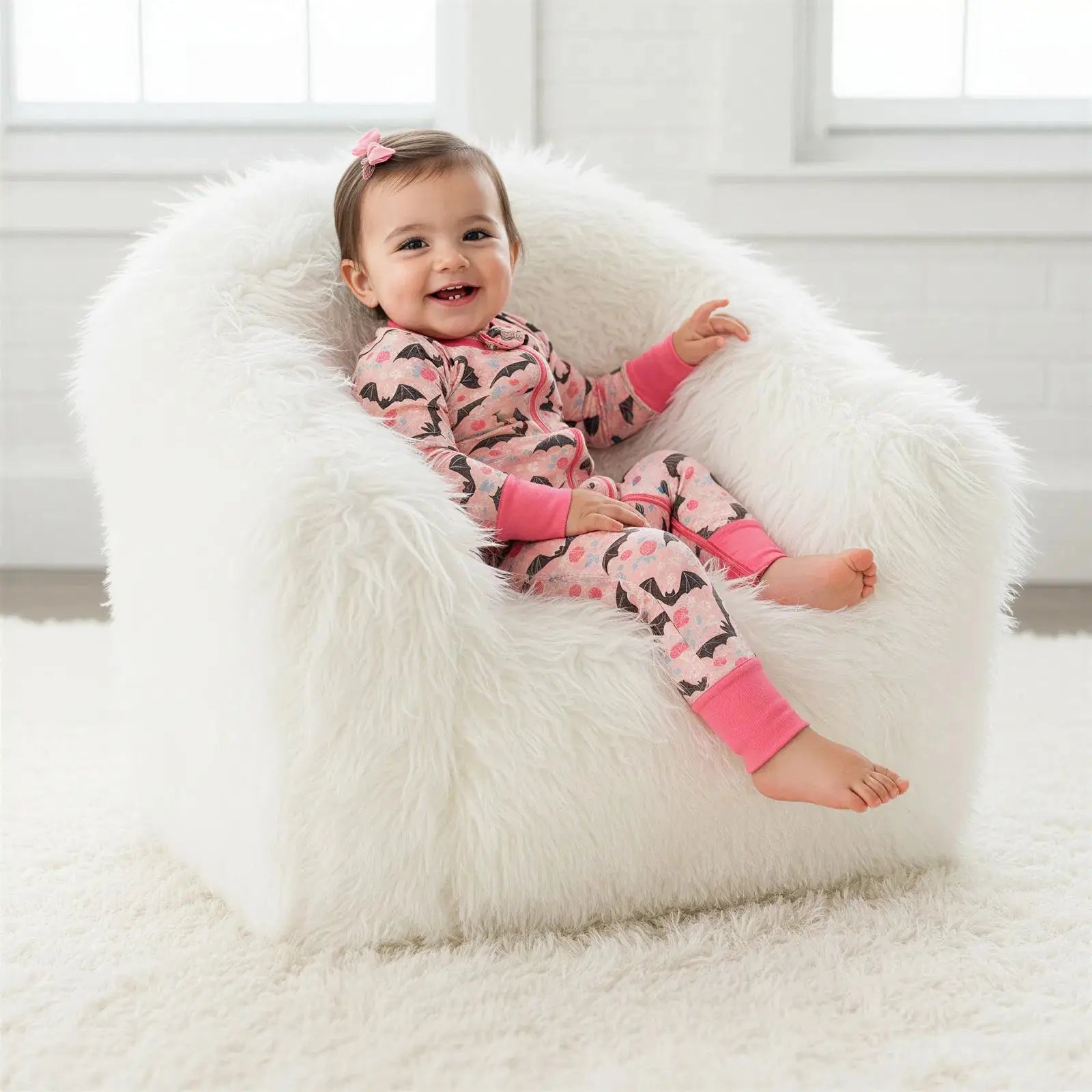 Bestaroo Batty Blossoms Bamboo Viscose Convertible Baby Coverall With Two Way Zippers - 