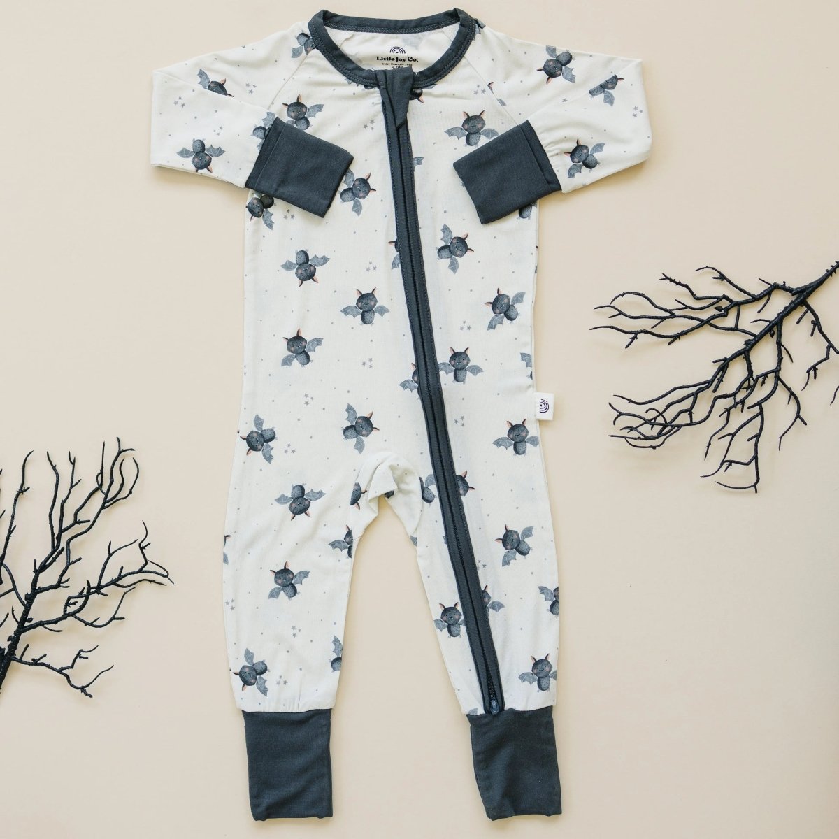 Little Joy Co. Batty For Bedtime Bamboo Zippy Romper Newborn Soft Only - Everetts Place Boutique - 