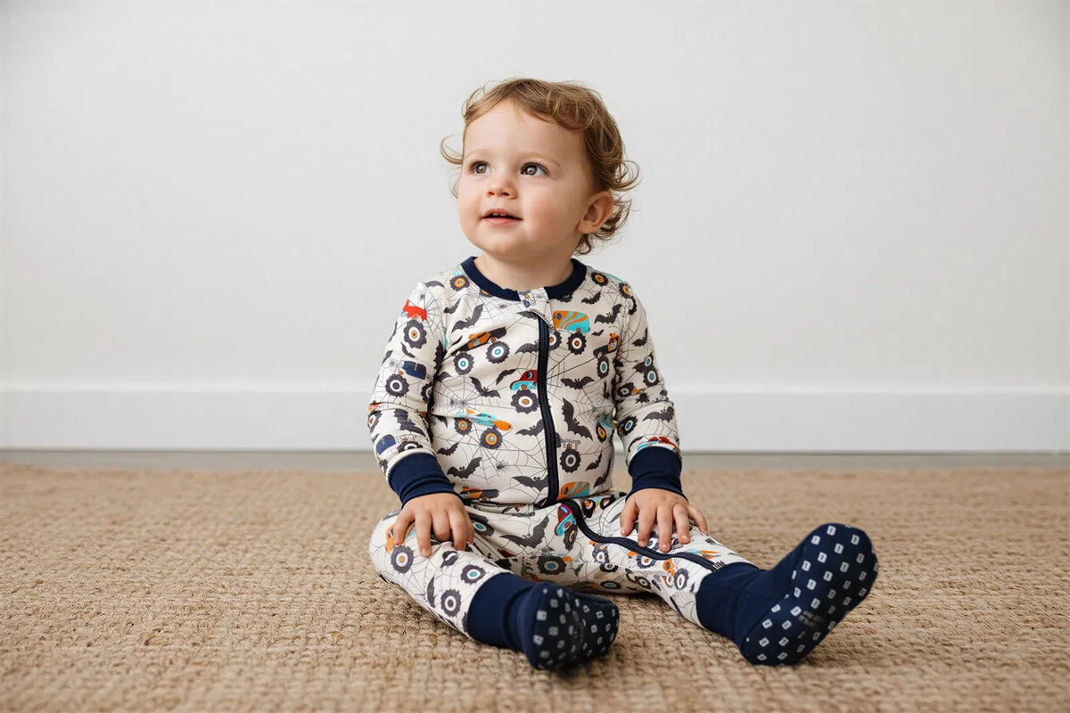 Bamboo Convertible Coverall - Batty Wheels Print by Bestaroo