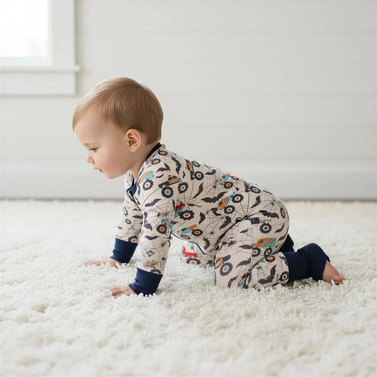 Bamboo Convertible Coverall - Batty Wheels Print by Bestaroo