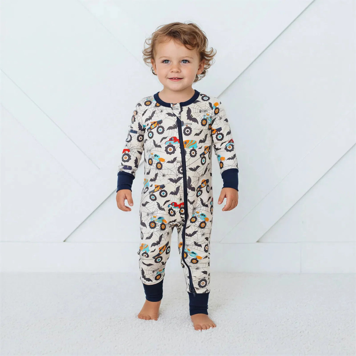 Bamboo Convertible Coverall - Batty Wheels Print by Bestaroo