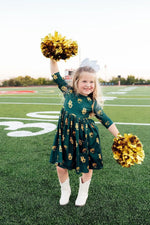 Mila & Rose ® Baylor Green Bear 3/4 Sleeve Pocket Twirl Dress - 