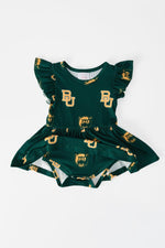 Mila & Rose ® Baylor Green Bear Flutter Twirl Bodysuit - 