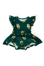 Mila & Rose ® Baylor Green Bear Flutter Twirl Bodysuit - 