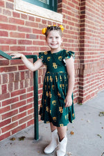 Mila & Rose ® Baylor Green Bear Flutter Twirl Dress - 