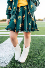 Mila & Rose ® Baylor Green Bear Ruffle Twirl Skort - 