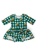 Mila & Rose ® Baylor Plaid Bear 3/4 Sleeve Twirl Bodysuit - 