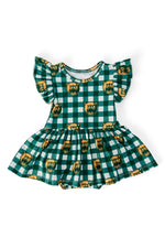 Mila & Rose ® Baylor Plaid Bear Flutter Twirl Bodysuit - 