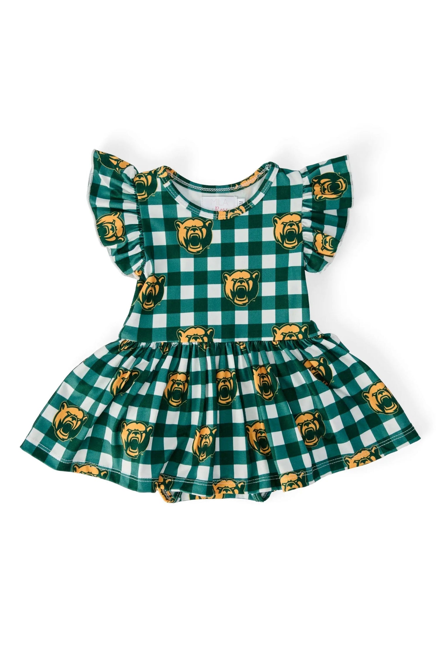 Mila & Rose ® Baylor Plaid Bear Flutter Twirl Bodysuit - 