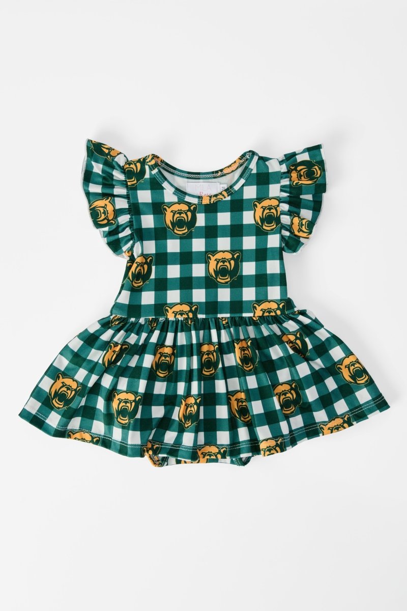 Mila & Rose ® Baylor Plaid Bear Flutter Twirl Bodysuit - 