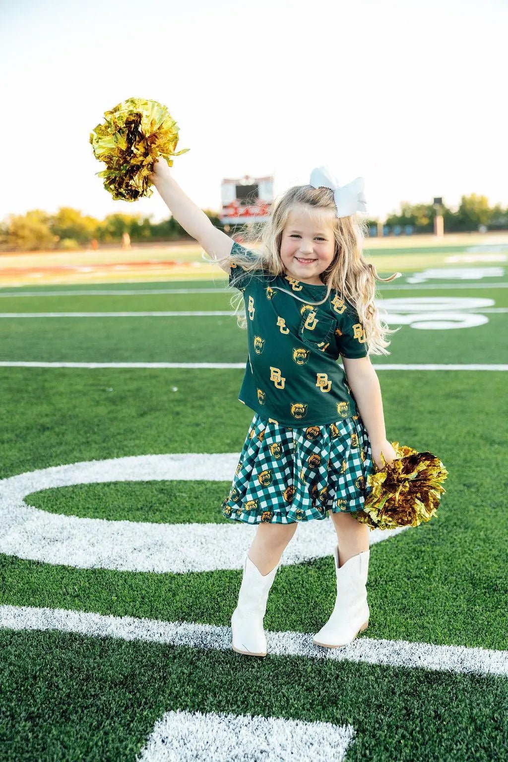 Mila & Rose ® Baylor Plaid Bear Ruffle Twirl Skort - 