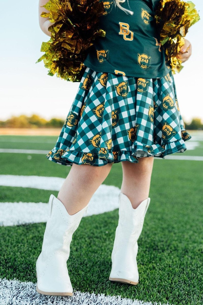Mila & Rose ® Baylor Plaid Bear Ruffle Twirl Skort - 