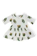Mila & Rose ® Baylor White Bear 3/4 Sleeve Twirl Bodysuit - 