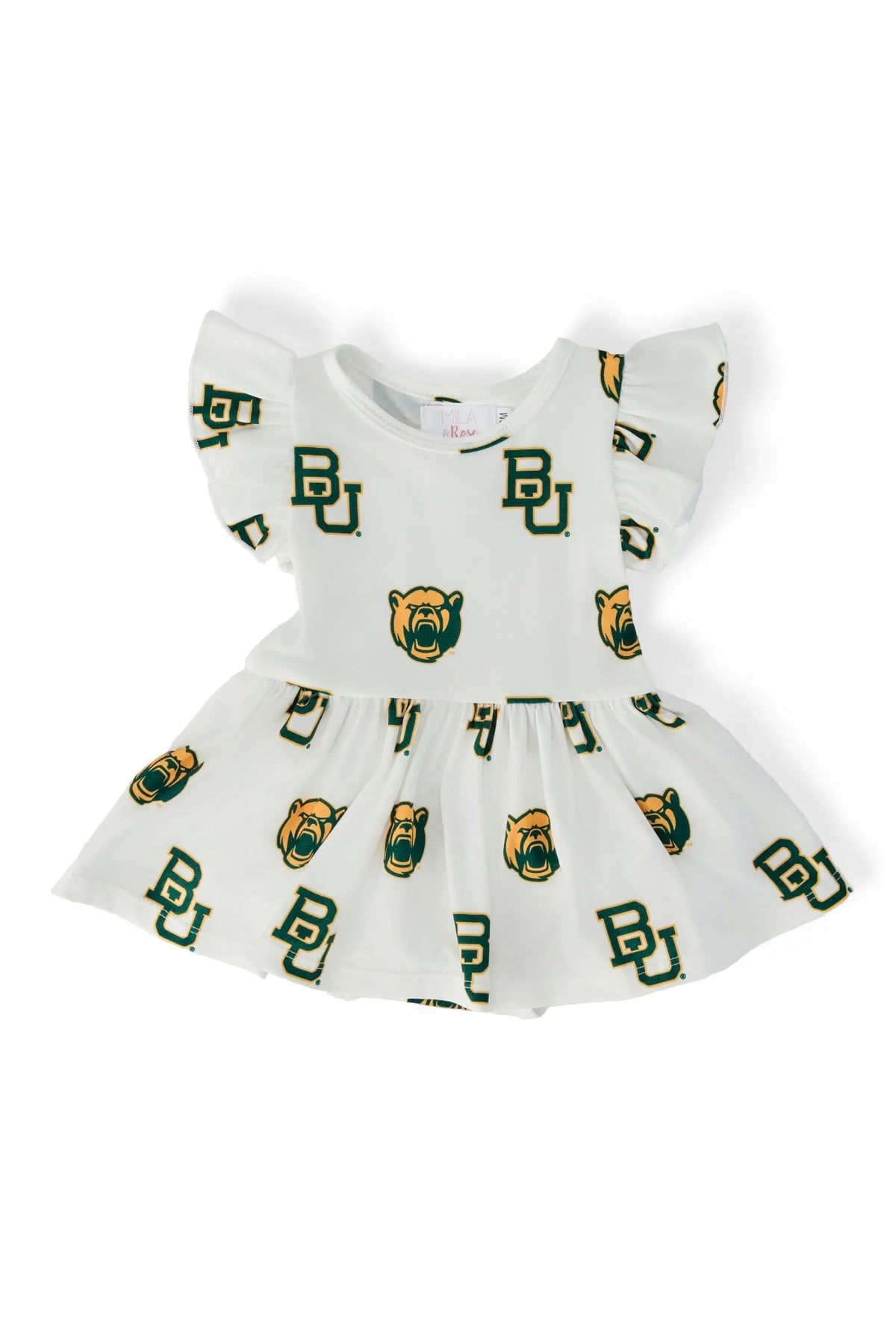 Mila & Rose ® Baylor White Bear Flutter Twirl Bodysuit - 