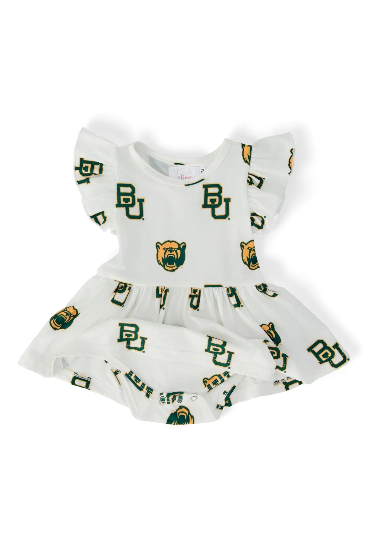 Mila & Rose ® Baylor White Bear Flutter Twirl Bodysuit - 