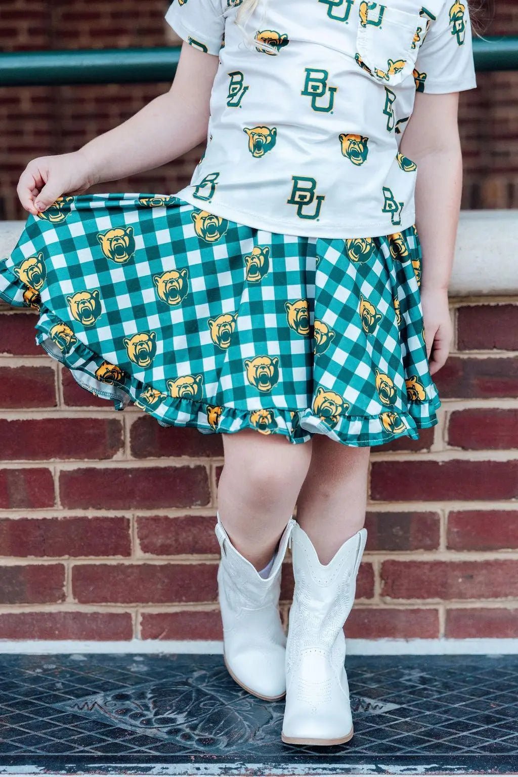 Mila & Rose ® Baylor White Bear Ruffle Pocket Tee - 