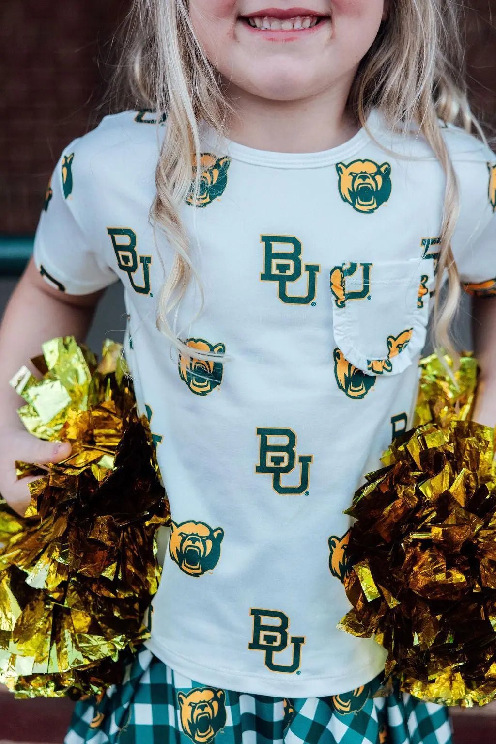 Mila & Rose ® Baylor White Bear Ruffle Pocket Tee - 
