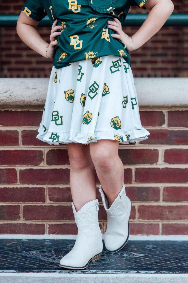 Mila & Rose ® Baylor White Bear Ruffle Twirl Skort - 