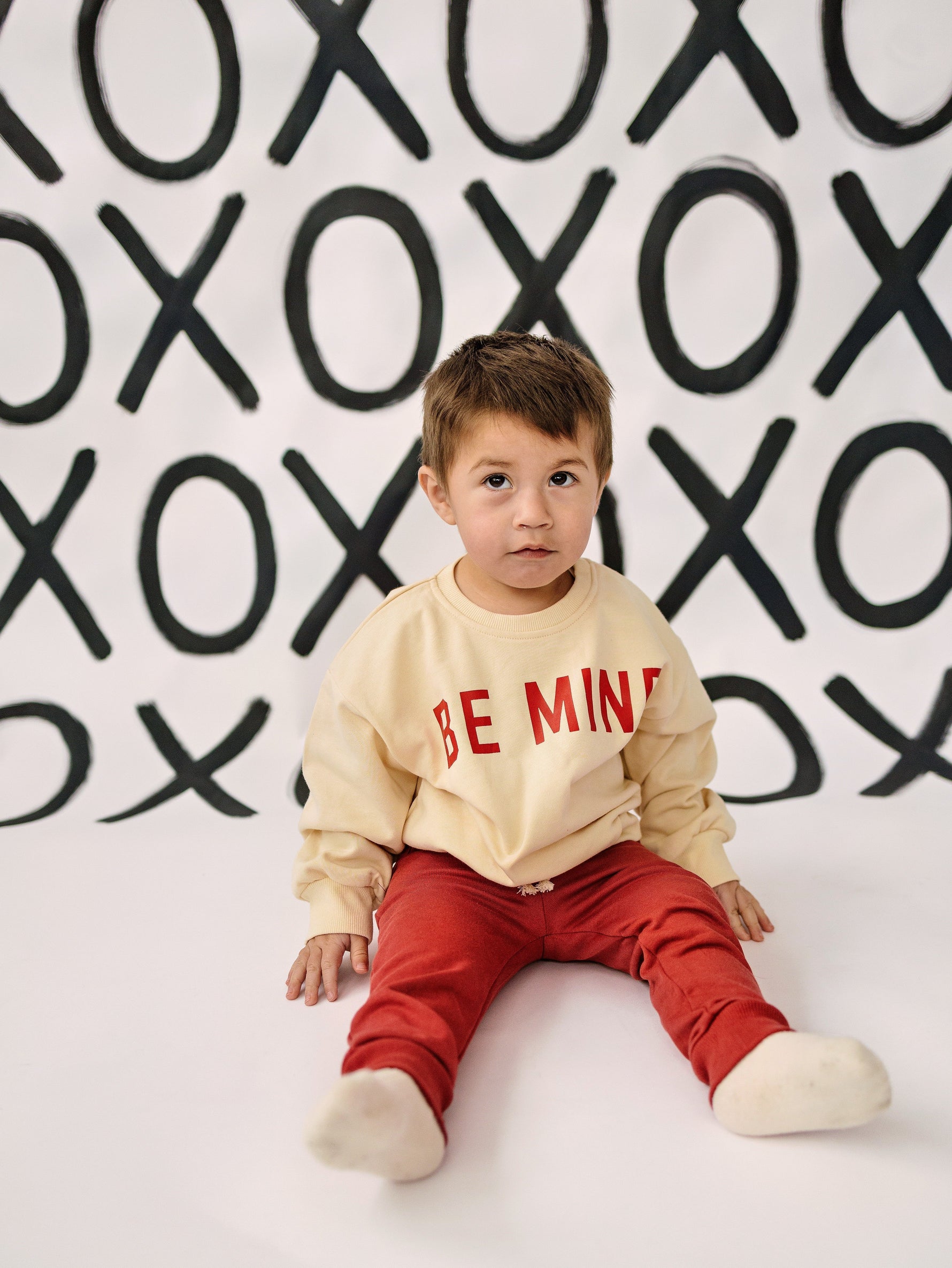 Little Joy Co. Be Mine Crewneck Sweatshirt - Cream - 