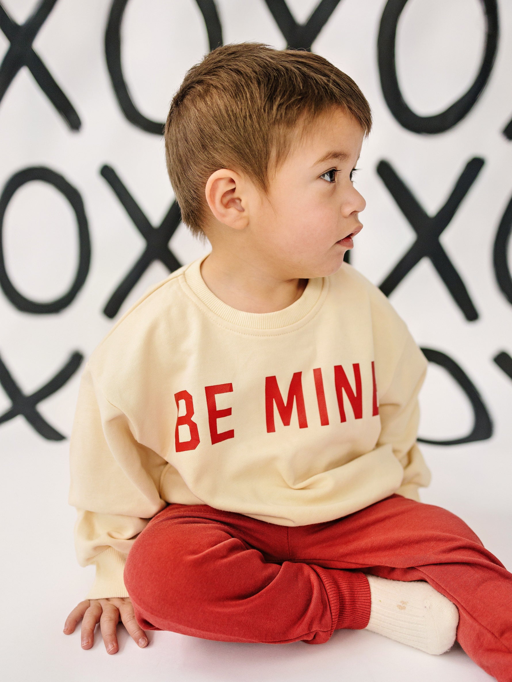Little Joy Co. Be Mine Crewneck Sweatshirt - Cream - 