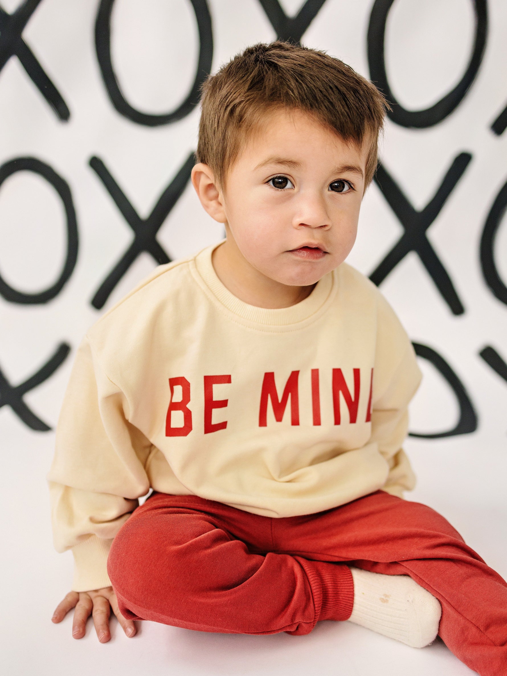 Little Joy Co. Be Mine Crewneck Sweatshirt - Cream - 