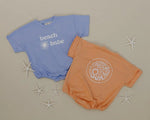 Little Joy Co. Beach Babe Cotton T Shirt Romper Snaps At Crotch Colors - Everetts Place Boutique - 