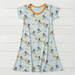 Short sleeve A-line toddler dress in the Beach Break print by Bestaroo