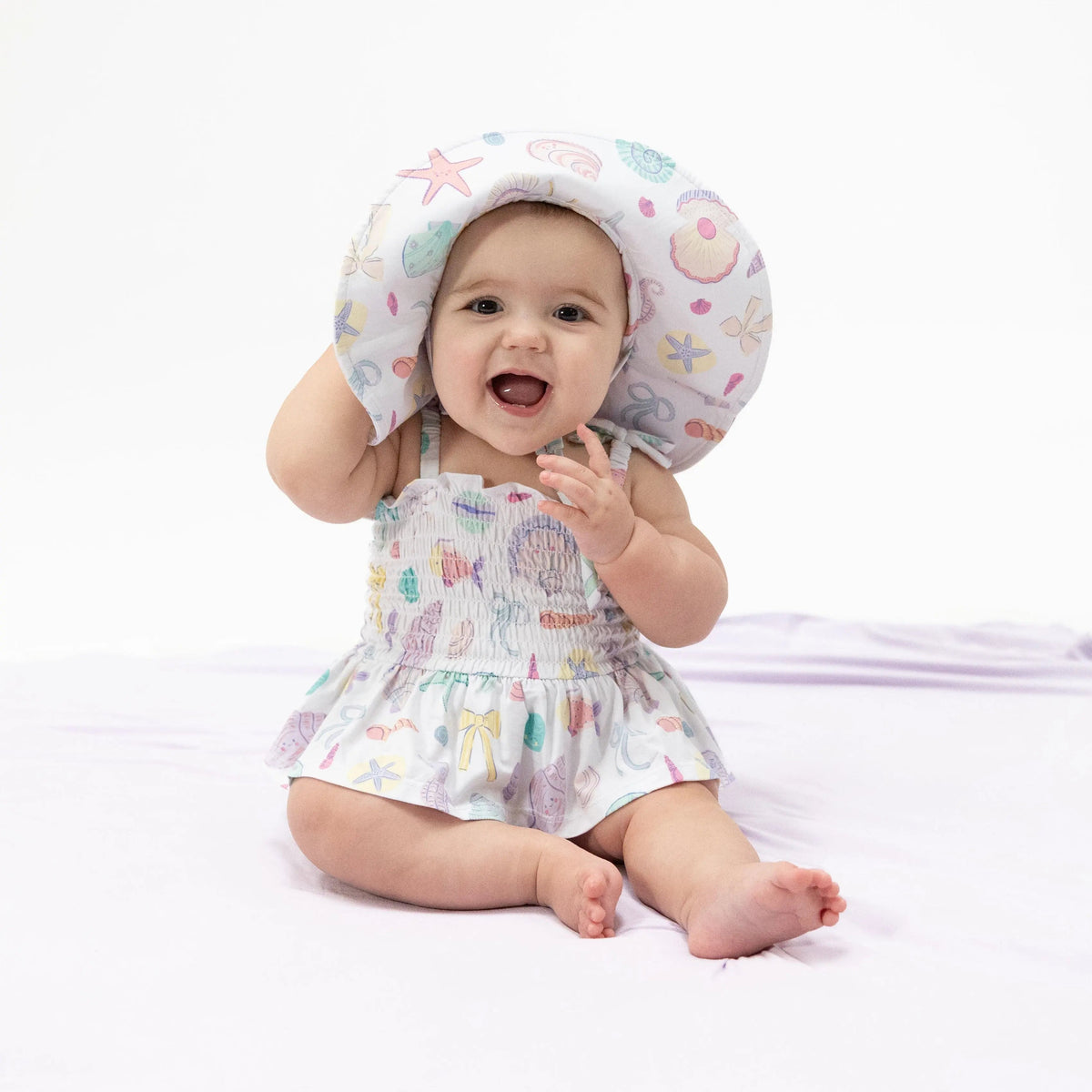 Angel Dear Beach Days - Smocked Bubble with Skirt - 