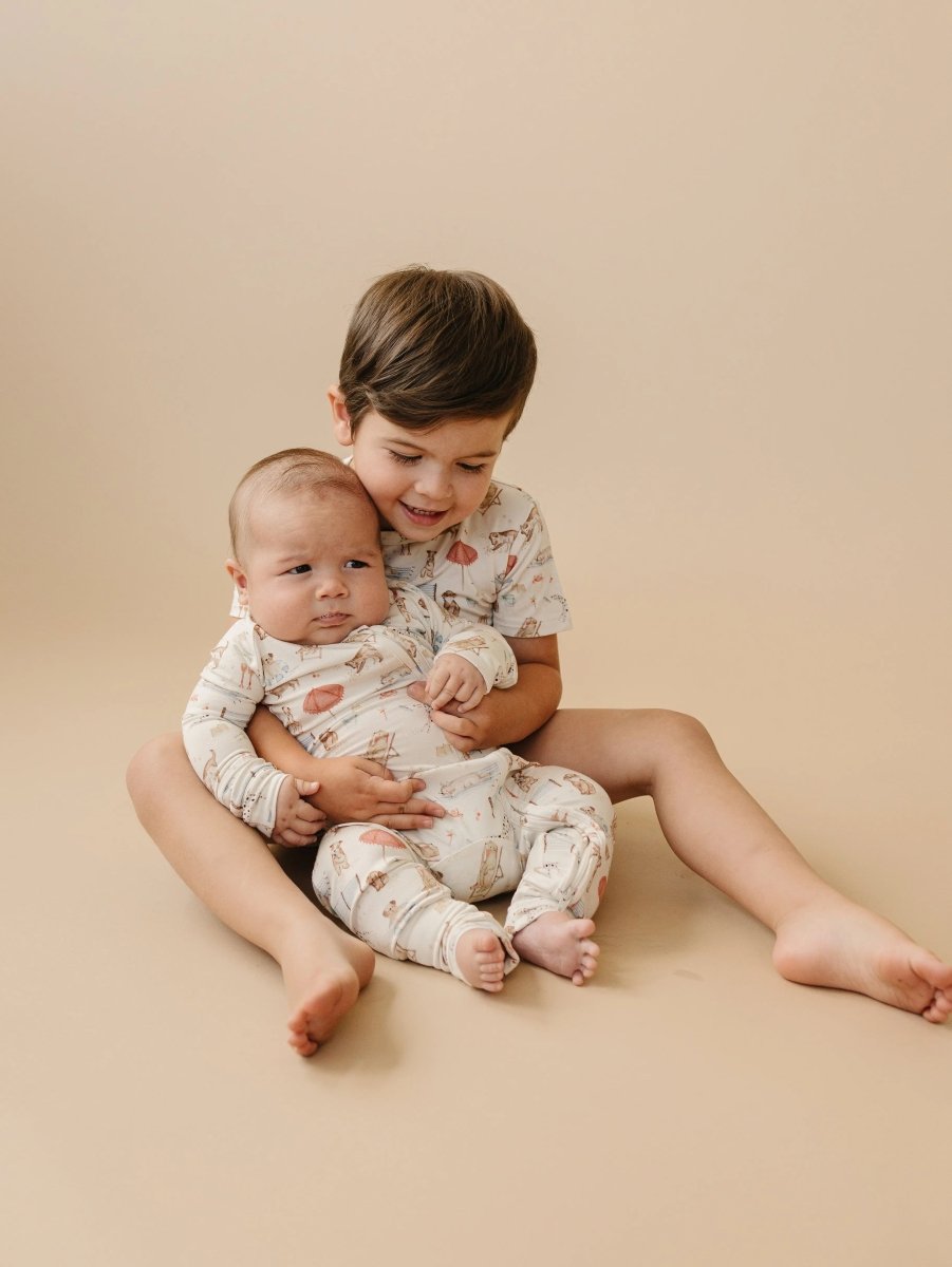 Little Joy Co. Beach Pawty 2pc Bamboo Pajama Set for Sleep Comfort - Everetts Place Boutique - 