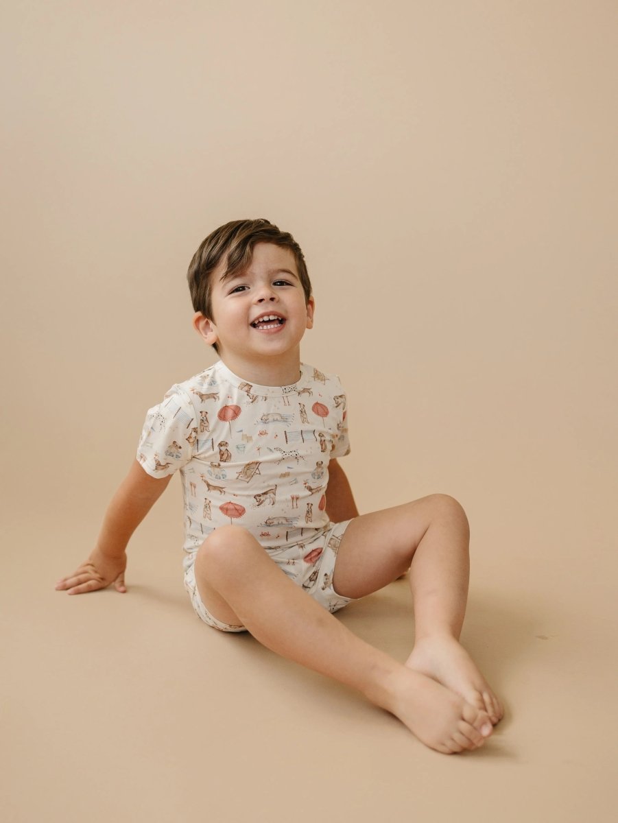 Little Joy Co. Beach Pawty 2pc Bamboo Pajama Set for Sleep Comfort - Everetts Place Boutique - 
