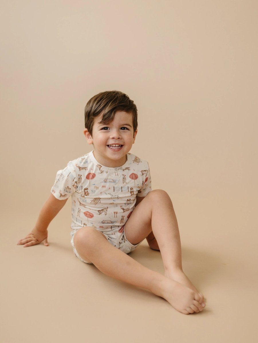 Little Joy Co. Beach Pawty 2pc Bamboo Pajama Set for Sleep Comfort - Everetts Place Boutique - 
