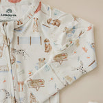 Little Joy Co. Beach Pawty Bamboo Zippy Pajamas Romper For Babies Cozy - Everetts Place Boutique - 