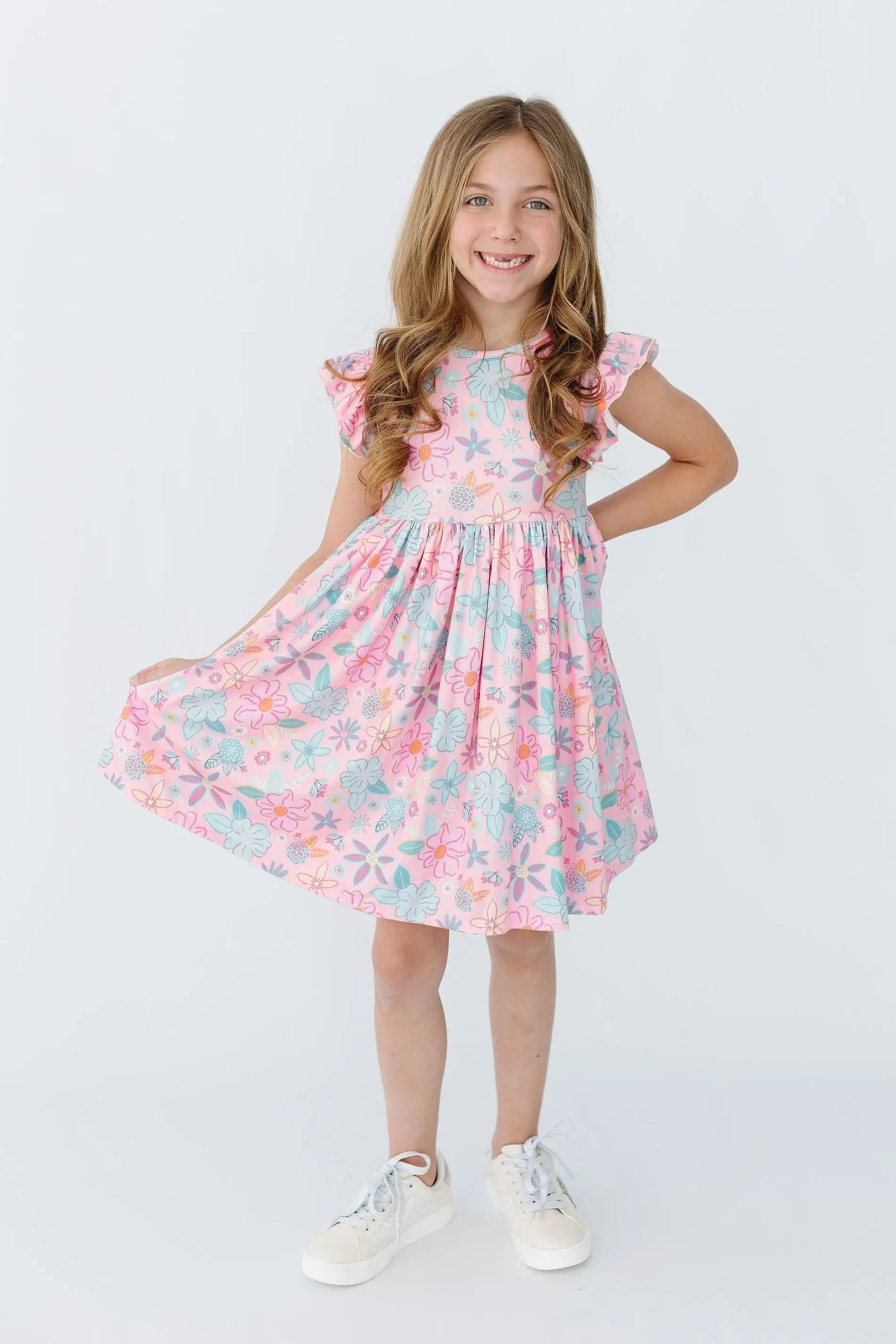 Mila & Rose ® Beachy Blooms Flutter Sleeve Twirl Dress - 