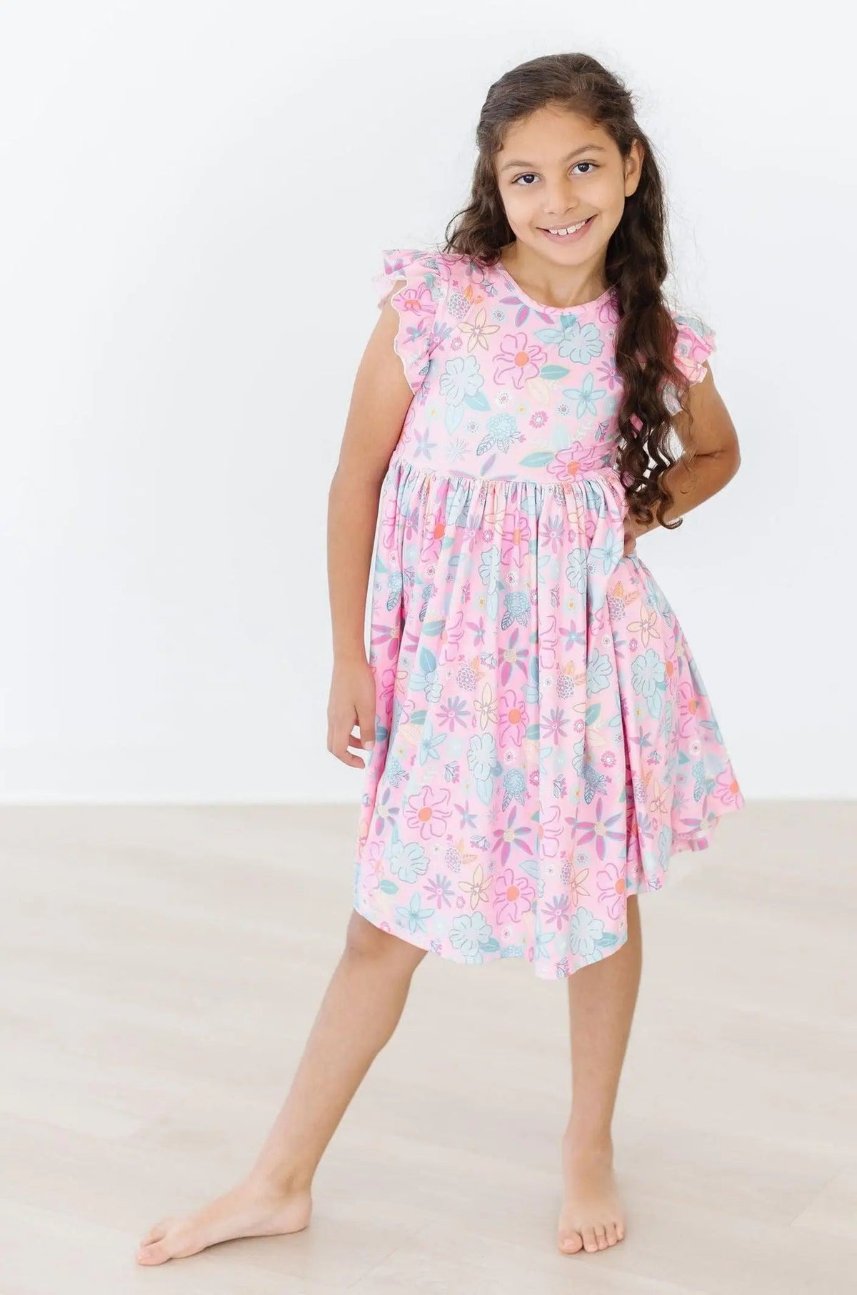 Mila & Rose ® Beachy Blooms Flutter Sleeve Twirl Dress - 