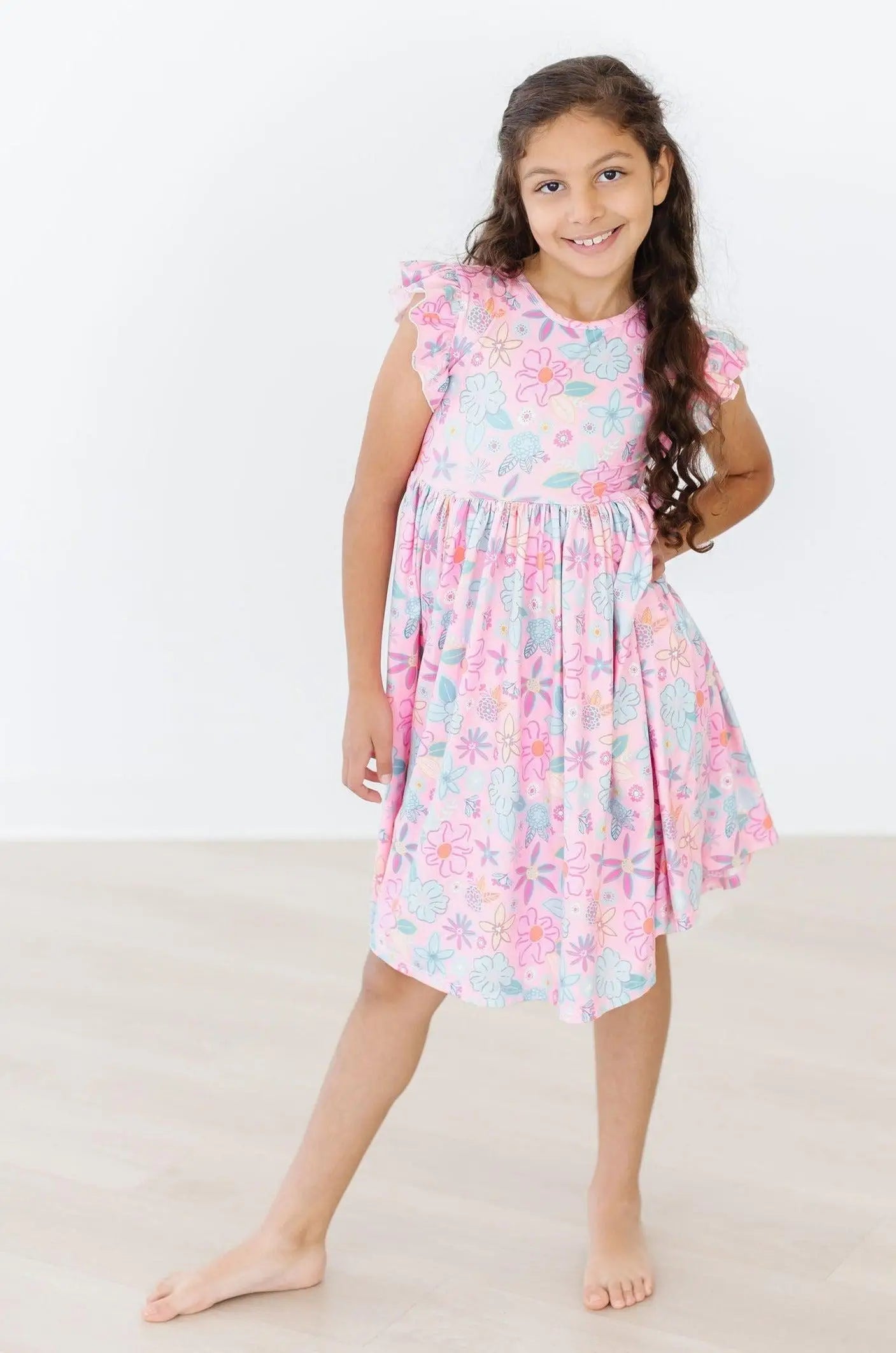 Mila & Rose ® Beachy Blooms Flutter Sleeve Twirl Dress - 