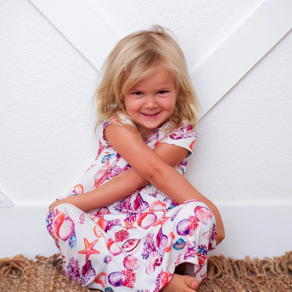Bestaroo Beachy Keen Dress for Toddlers with Seashell Print - 