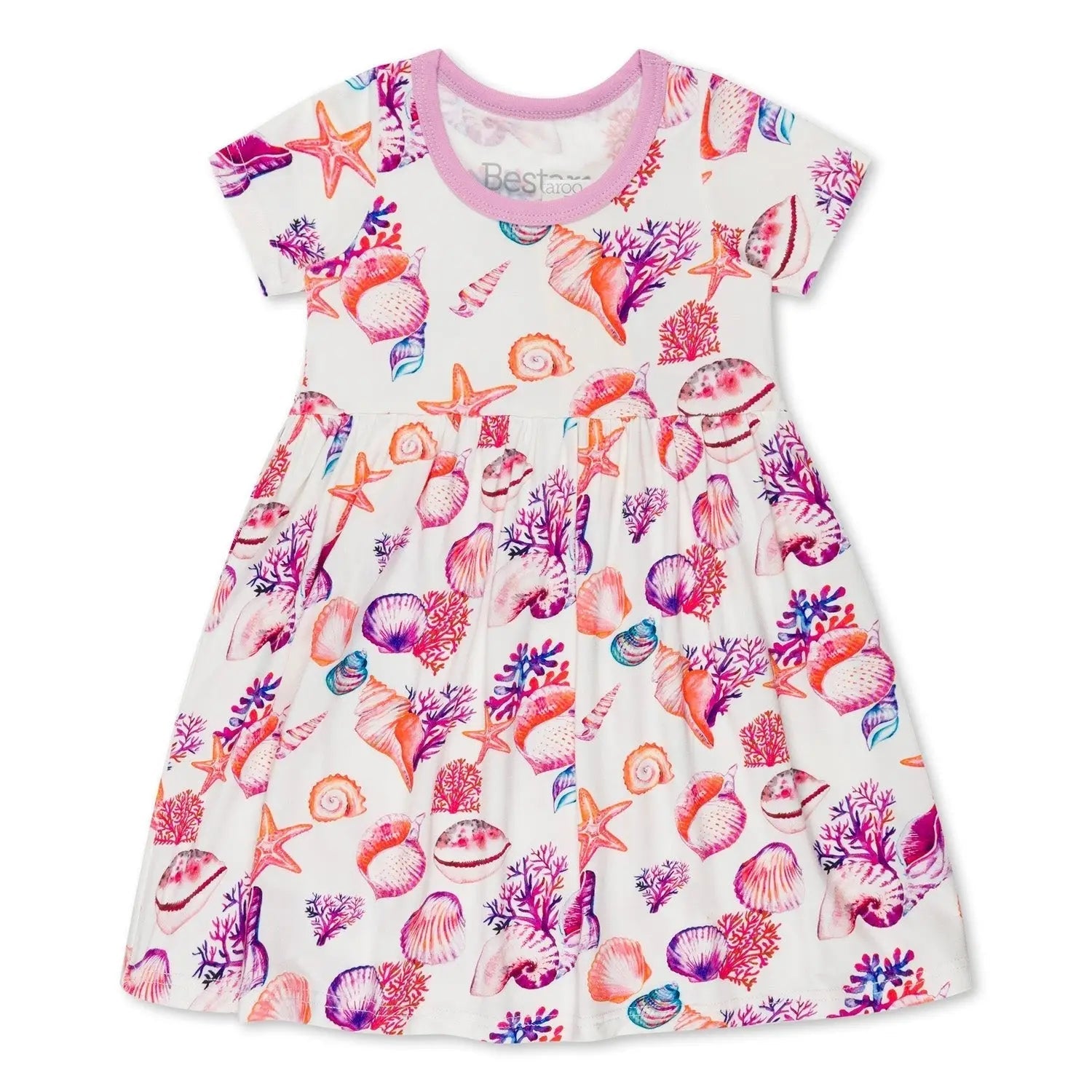 Bestaroo Beachy Keen Dress for Toddlers with Seashell Print - 