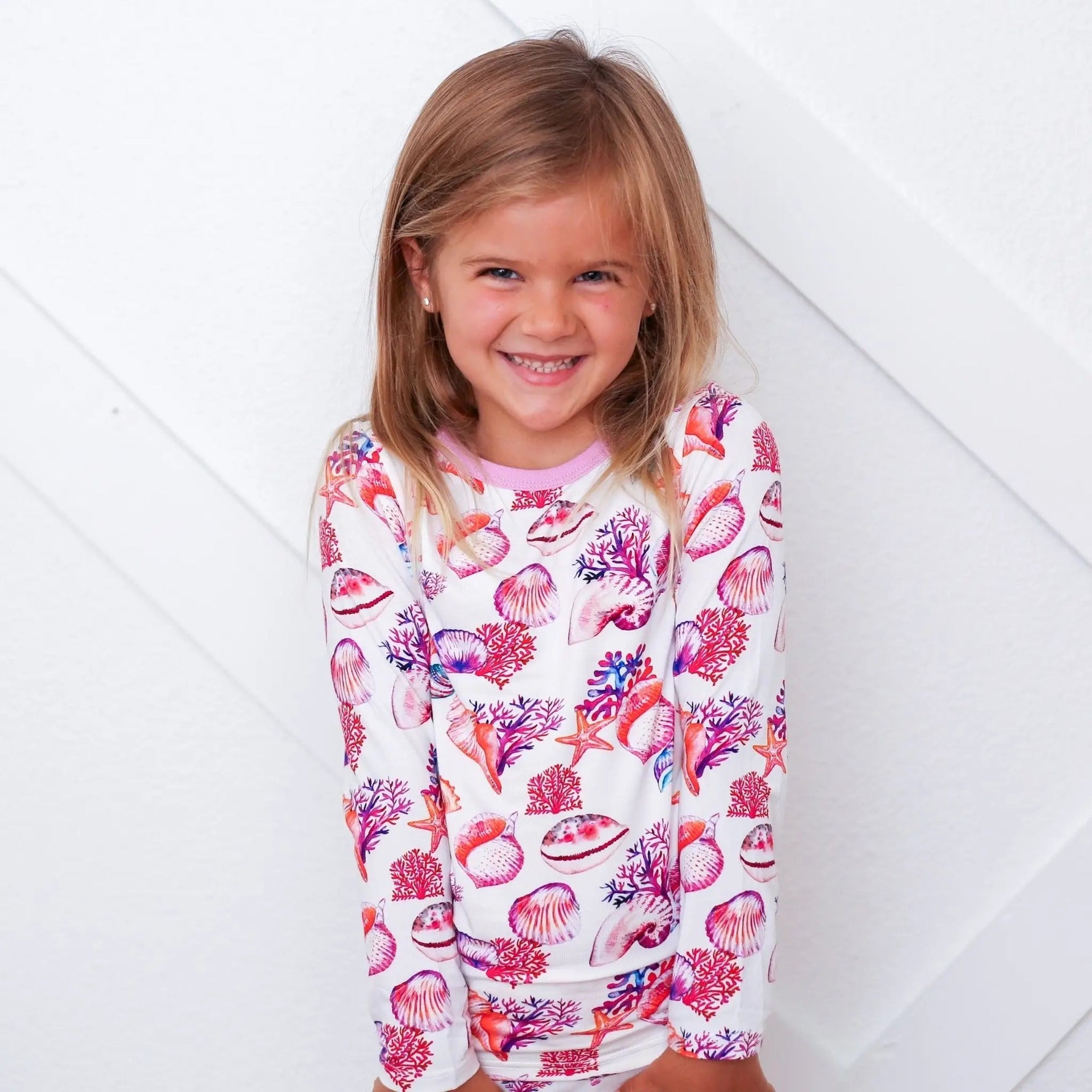 Bestaroo Beachy Keen Seashells Bamboo Pajama For Babies Sleepwear - 