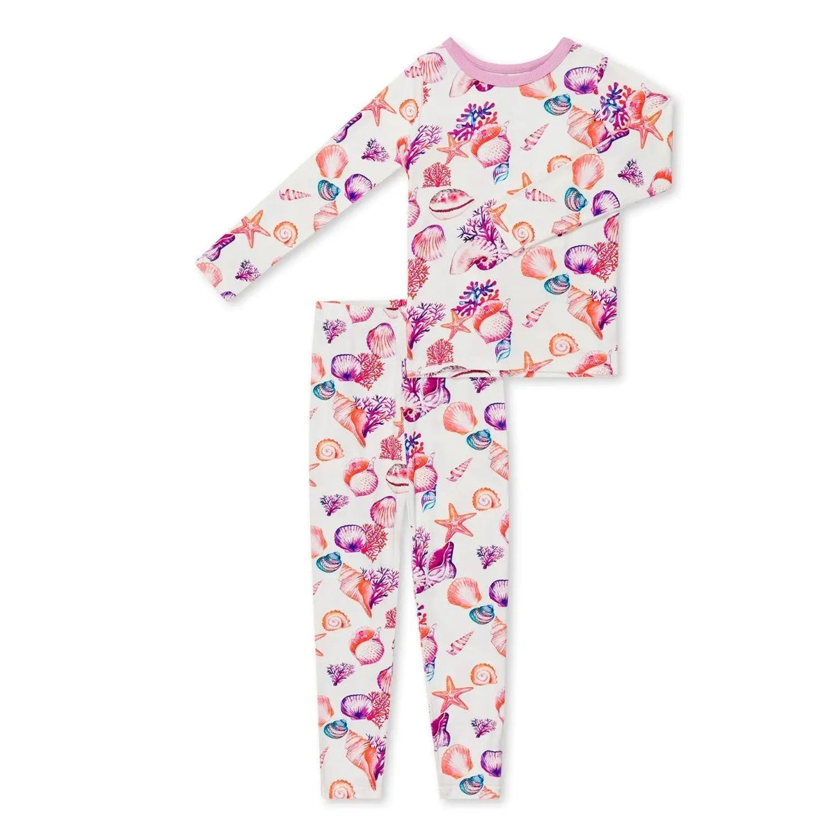 Bestaroo Beachy Keen Seashells Bamboo Pajama For Babies Sleepwear - 